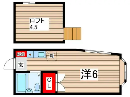 セフィール矢野口(ワンルーム/2階)の間取り写真