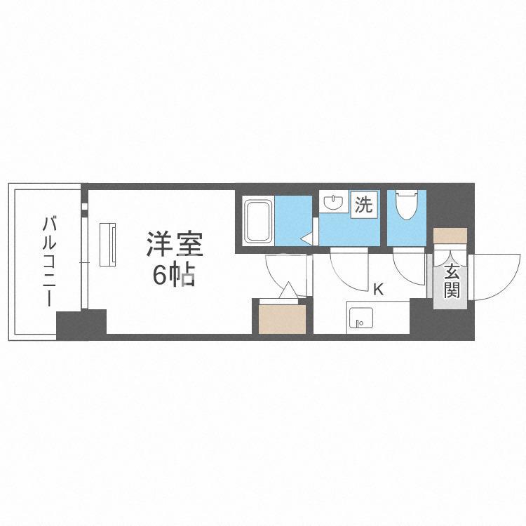 エスリード弁天町クレール(1K/8階)の間取り写真