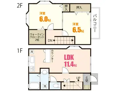 リトルWIII(2LDK/1階)の間取り写真