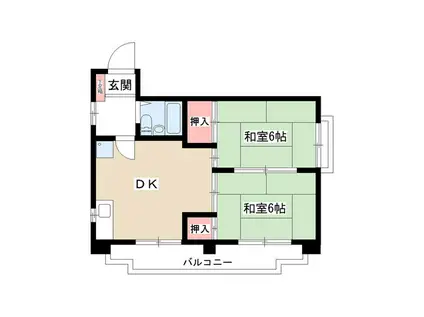 ブルーアッシュビルディング(2DK/4階)の間取り写真