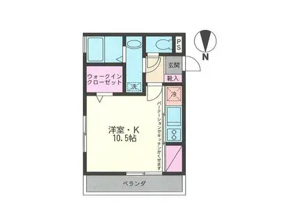 トレビナZEN(ワンルーム/3階)の間取り写真