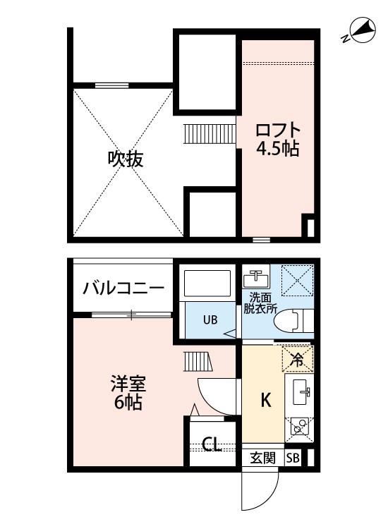 クレア名西 (1K/2階)の間取り写真