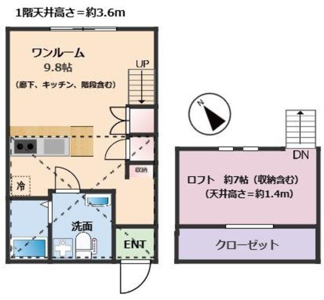 プリマガーデン所沢弐番館(ワンルーム/2階)の間取り写真