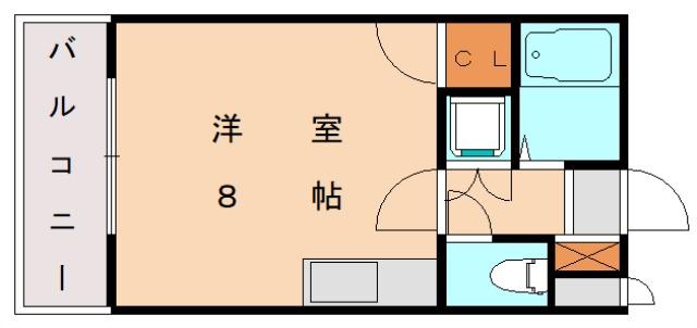 パールハウス(ワンルーム/1階)の間取り写真