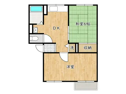 エムズ黒鳥A棟(2LDK/2階)の間取り写真