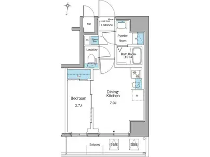 ルフォンリヴェント清澄白河(1DK/3階)の間取り写真