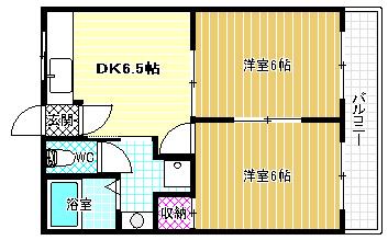 高橋ハイツ(2DK/1階)の間取り写真