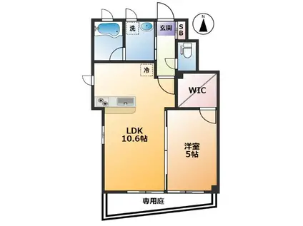 COCO・ミニヨン(1LDK/1階)の間取り写真