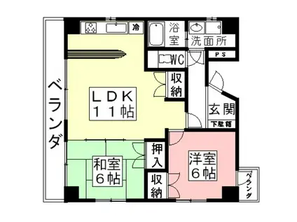 レジデンス30(2LDK/4階)の間取り写真