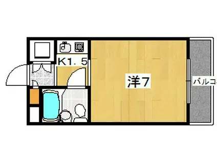 サムくずは丘(1K/2階)の間取り写真