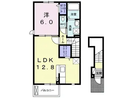 ピュア・エクスペンションII(1LDK/2階)の間取り写真