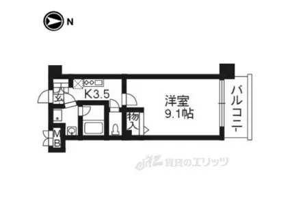 プラネシア星の子京都御所(1K/2階)の間取り写真