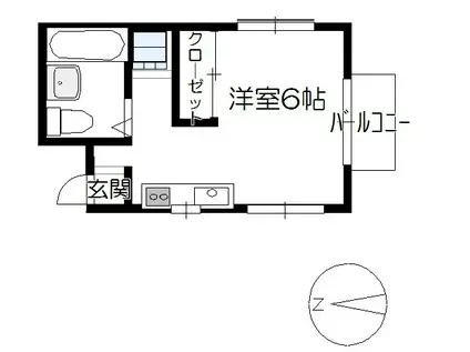 コーポ竹内(1K/1階)の間取り写真