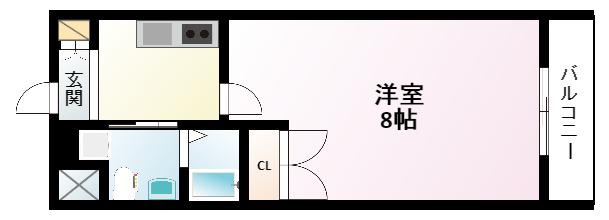 S-FORT江坂LIBERTS(1K/3階)の間取り写真