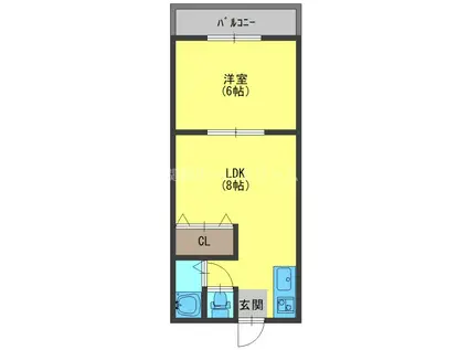 DREAM藤田町(1LDK/4階)の間取り写真