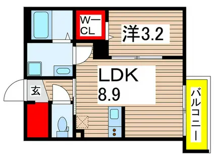 エスペリオ道場南(1LDK/3階)の間取り写真