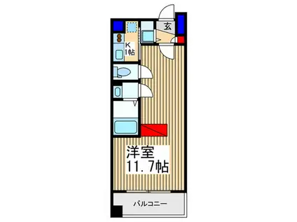 アクアタウンイーストⅠ(1K/7階)の間取り写真