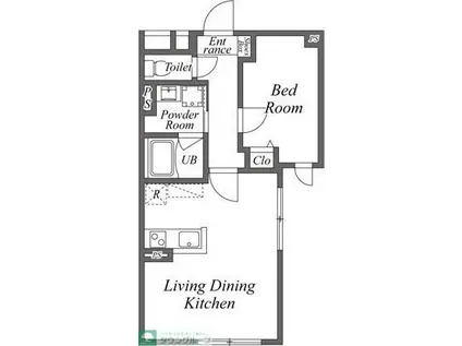 ユーレジデンス下北沢(1LDK/B1階)の間取り写真