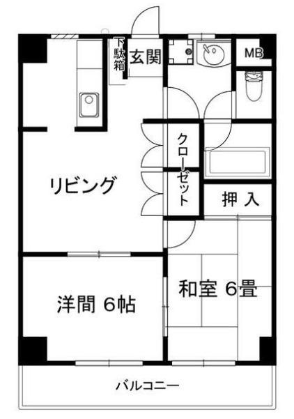 パドーレエスペランサ(2LDK/3階)の間取り写真