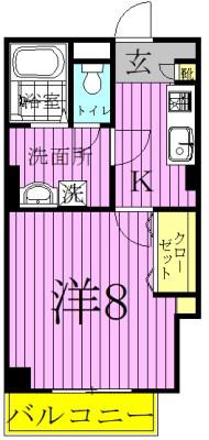 ボナール(1K/3階)の間取り写真