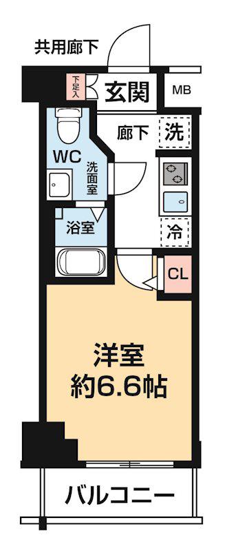 ARCOBALENO MUSASHIKOYAMA(1K/4階)の間取り写真