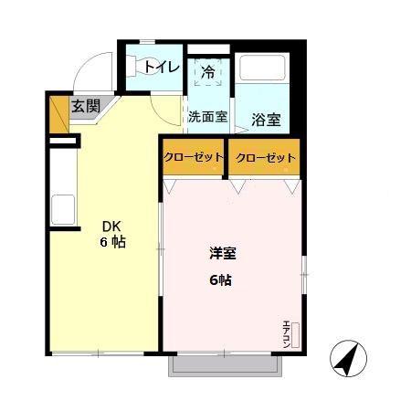 ハイネス馬場101・102・201・202(1DK/1階)の間取り写真