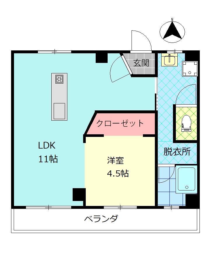 リジェネ大津(1LDK/2階)の間取り写真