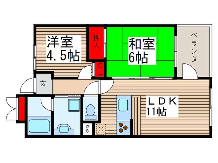 ラ・フォレ27(2LDK/4階)の間取り写真