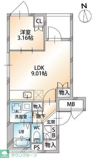 オープンブルーム八広イースト(1LDK/1階)の間取り写真