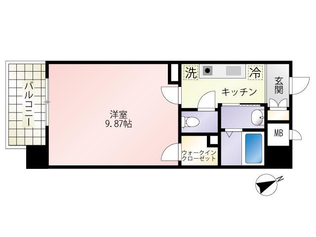 第18友建ビル(1K/3階)の間取り写真