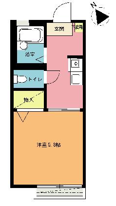 パークサイドレジデンス(1K/2階)の間取り写真