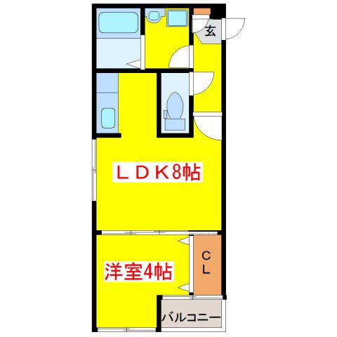 EXCIFE2ND(1LDK/1階)の間取り写真