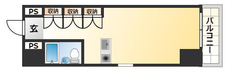 プラスパー東雲(ワンルーム/4階)の間取り写真