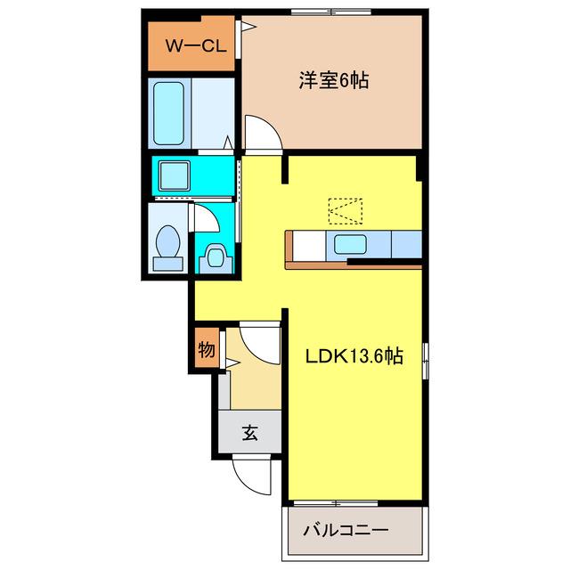 サンパティ(1LDK/1階)の間取り写真
