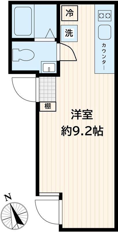TRIAS120(ワンルーム/1階)の間取り写真