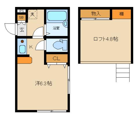 COMODOつづみ(1K/1階)の間取り写真