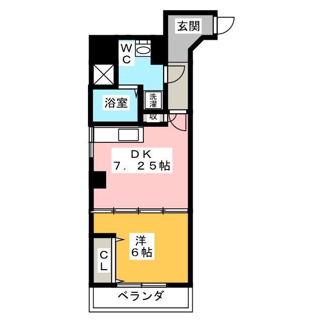 ニューハイツ高田馬場(1DK/8階)の間取り写真