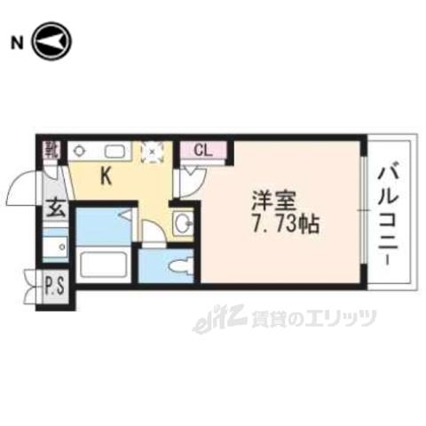 シボラ西大路(1K/3階)の間取り写真