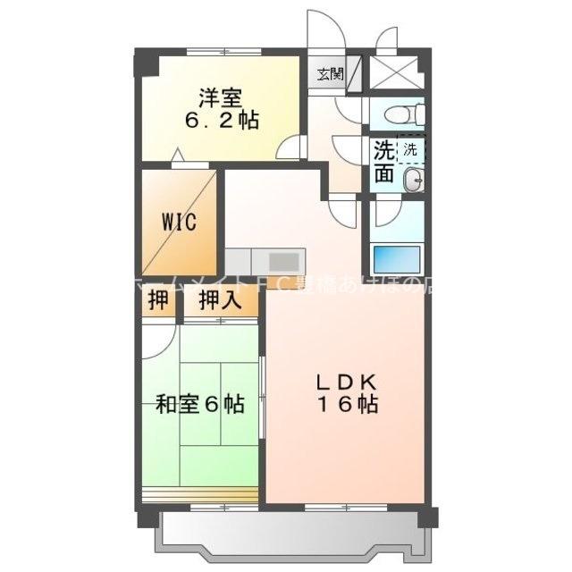 ボンヌシャンス壱番館(2LDK/1階)の間取り写真