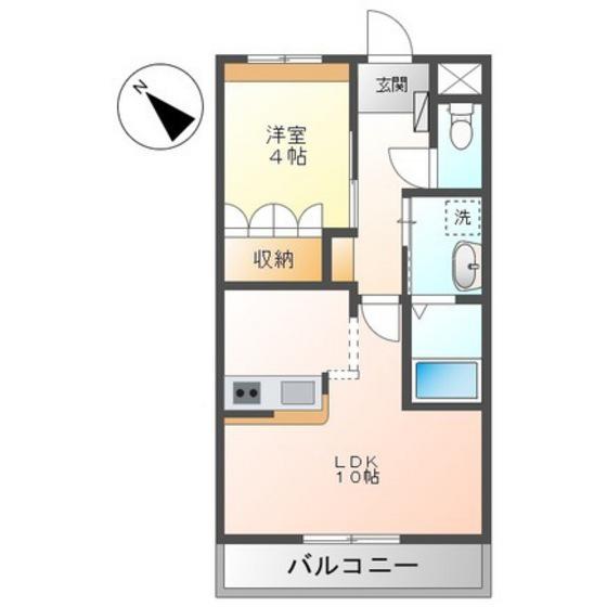 DEAR COURT 川内(1LDK/2階)の間取り写真