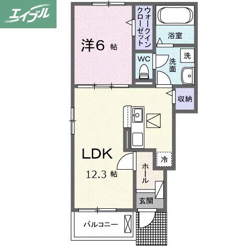 グリーン ローリエ(1LDK/1階)の間取り写真