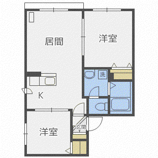 EXCELLENT HOUSE 宮の沢(2LDK/3階)の間取り写真