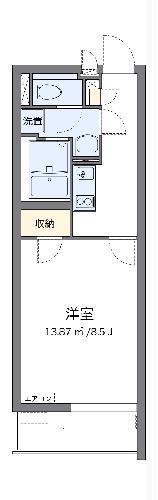 クレイノ長居公園II(1K/1階)の間取り写真