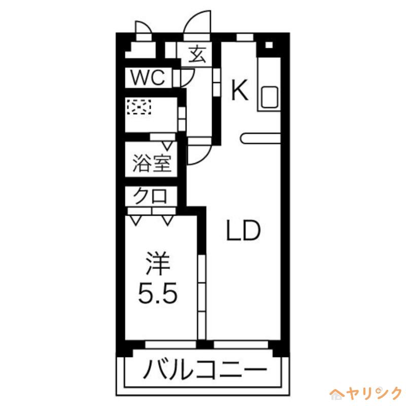ピースフルムーン(1LDK/2階)の間取り写真