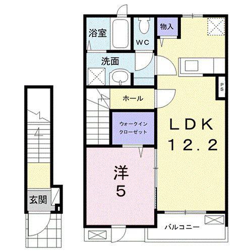 ラフレシール メゾン YAYA(1LDK/2階)の間取り写真