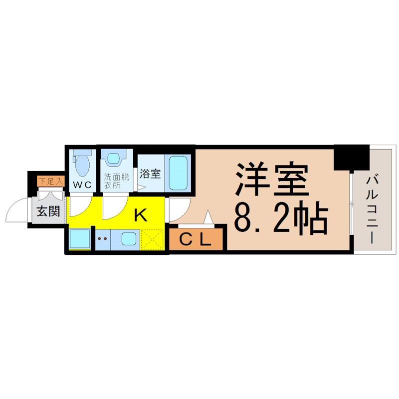 プレサンス上前津プレス(1K/9階)の間取り写真