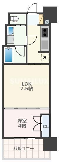 RJRプレシア熊本駅前(1LDK/6階)の間取り写真