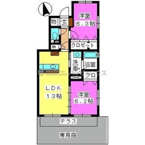 レジデンス・グリンダ(2LDK/1階)の間取り写真