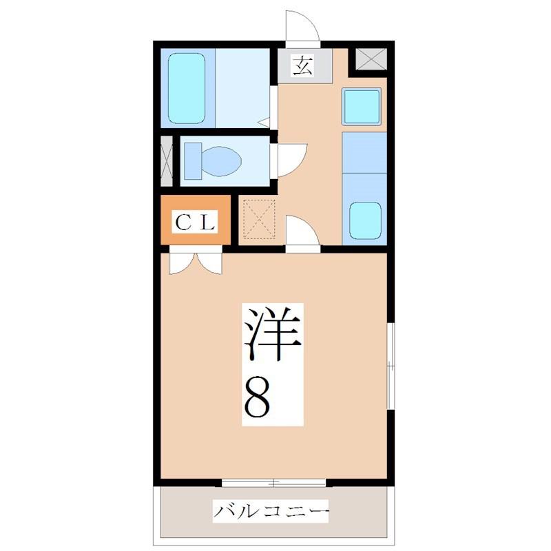 TWINビル(1K/3階)の間取り写真