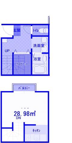 FLAQS(ワンルーム/1階)の間取り写真